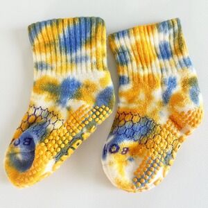 NEW Bombas Toddler Tie Dye Non-Slip Gripper Ankle Socks Colorful Orange Blue